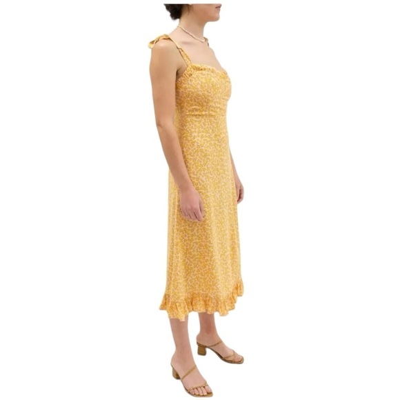 Auguste Dean Gia Midi Dress in Pink Yellow Floral - Picture 1 of 14